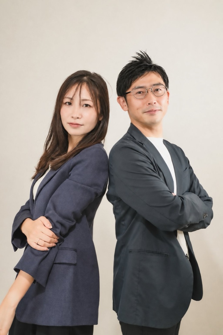 AKARINOVA共同代表の齋藤 友華と武岡 忠久